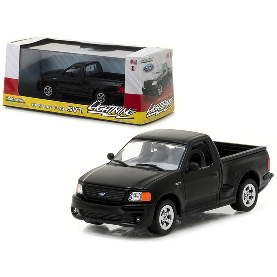 1999  Ford F-150 Svt Lightning Pickup Truck Black 1/43 Diecast Model Car By Greenlight 86085