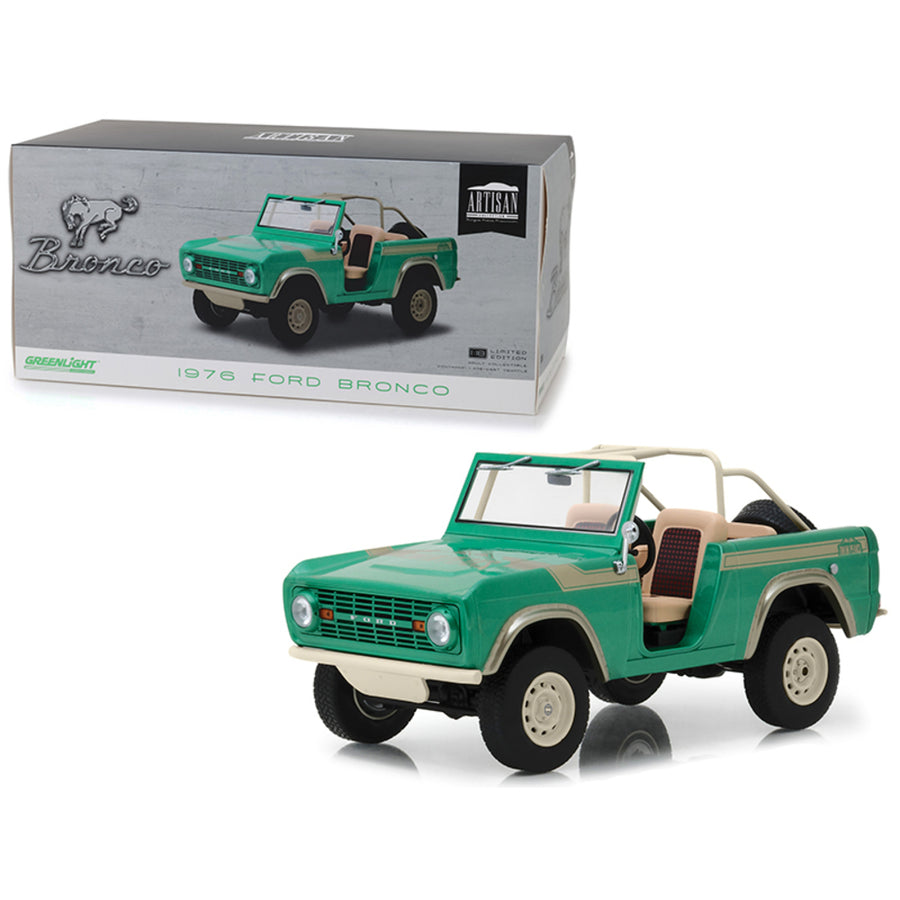 1976 Ford Bronco Twin Peaks Green Gas Monkey Garage (2012) Tv Series 1/18 Diecast Model Car By Greenlight 19034