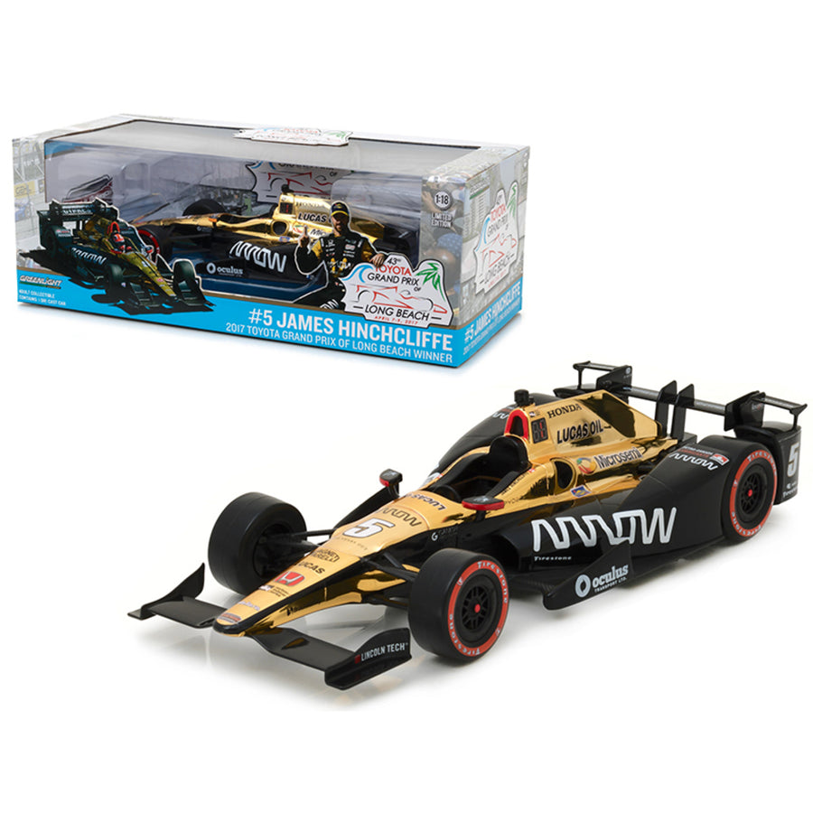 2017 Toyota Grand Prix Of Long Beach Winner Car #5 James Hinchcliffe/ Schmidt Peterson Motorsports, Arrow 1/18 Diecast Model Car By Greenlight 11017