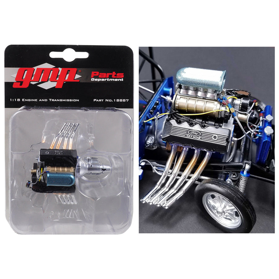 Engine And Transmission Replica 427 Blown Sohc Gasser Ohio Georges 1967 Ford Mustang 1/18 By Gmp 18887