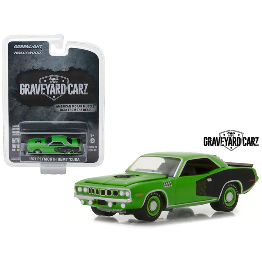 1971 Plymouth Hemi Cuda Green “graveyard Carz” (2012) Tv Series Hollywood Series 20 1/64 Diecast Model Car By Greenlight 44800e