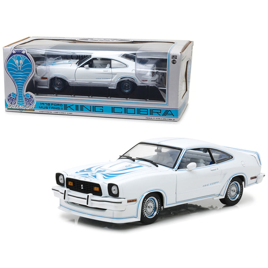 1978 Ford Mustang Ii King Cobra White 1/18 Diecast Car Model By Greenlight 13508