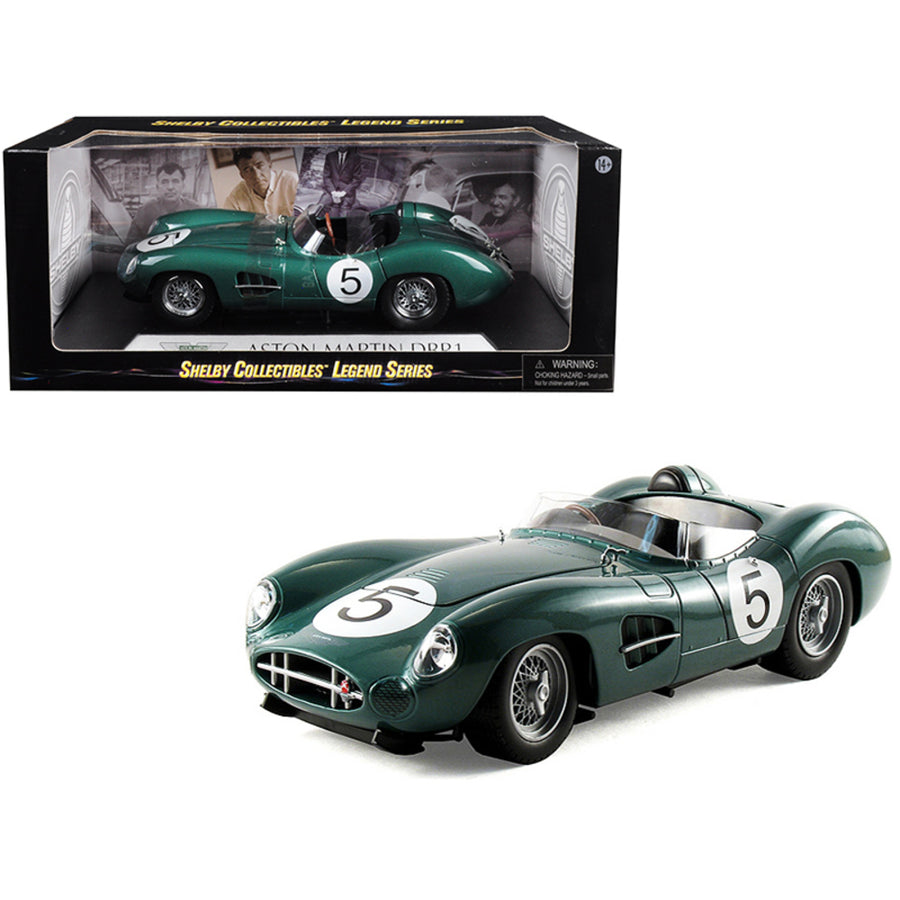 1959 Aston Martin Dbr1 #5 Green 1/18 Diecast Model Car By Shelby Collectibles Sc106