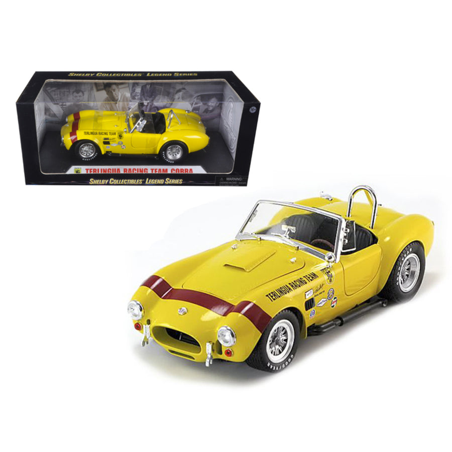 1965 Shelby Cobra Terlingua Racing Team Yellow 1/18 Diecast Car Model By Shelby Collectibles Sc127
