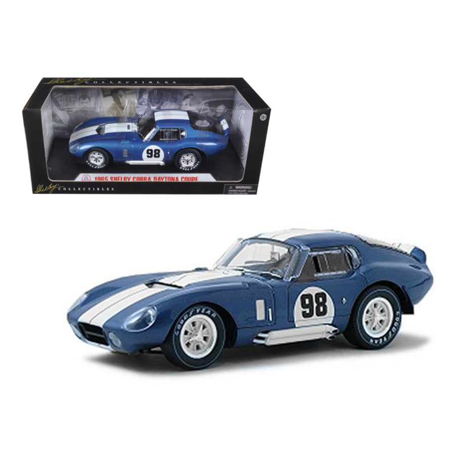 1965 Shelby Cobra Daytona Coupe Blue #98 1/18 Diecast Model Car By Shelby Collectibles Sc130