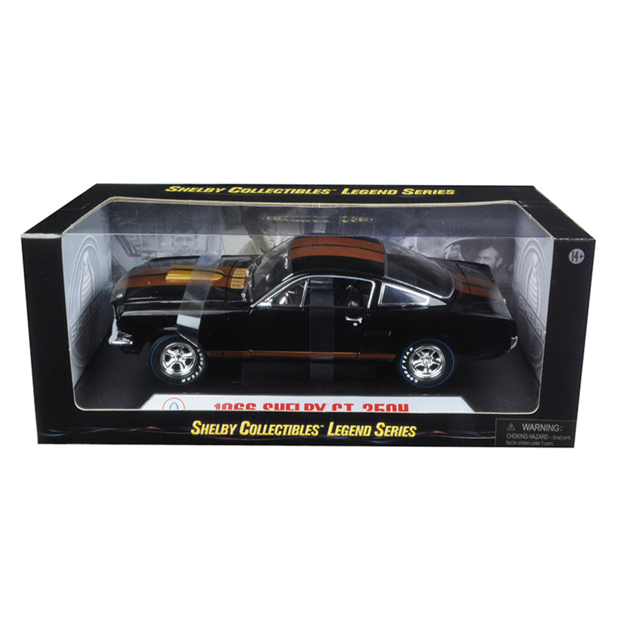 1966 Ford Shelby Mustang Gt350h Hertz Black With Racing Wheels 1/18 Diecast Model Car By Shelby Collectibles Sc360