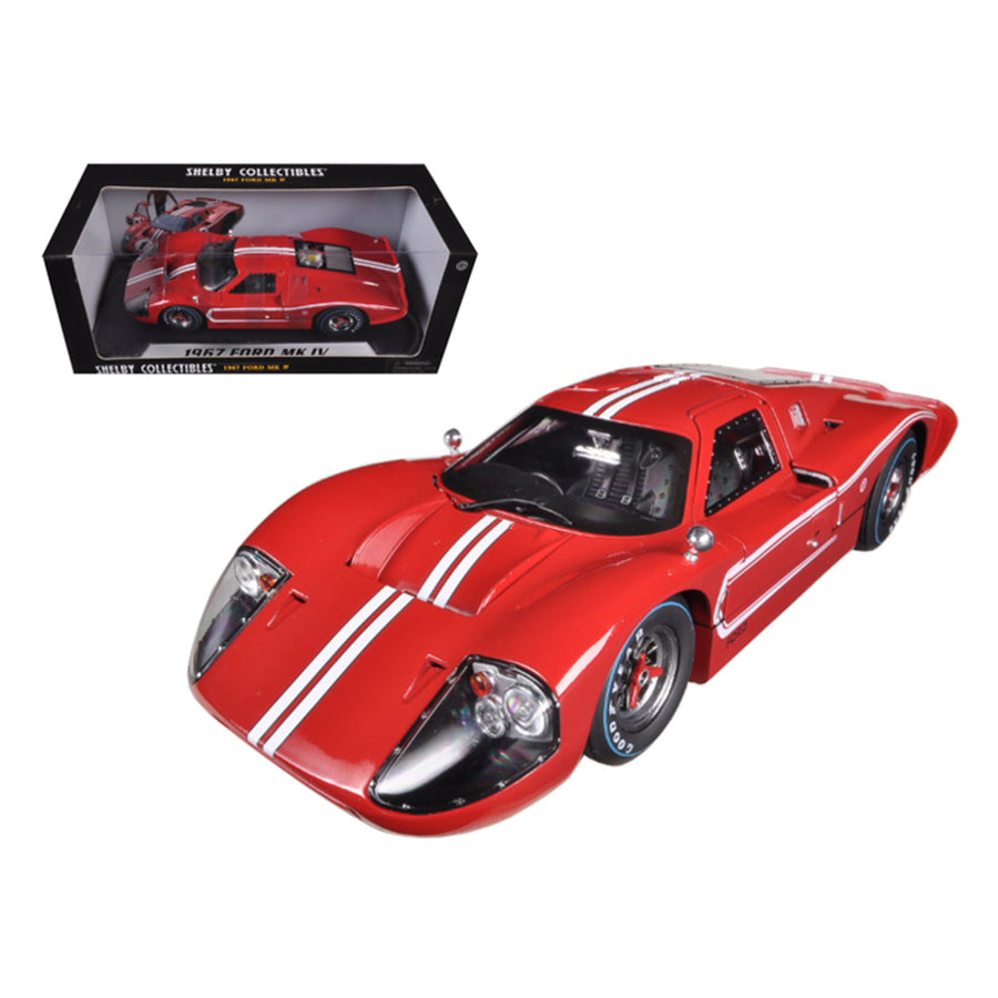 1967 Ford Gt Mk Iv Red 1/18 Diecast Car Model By Shelby Collectibles Sc420