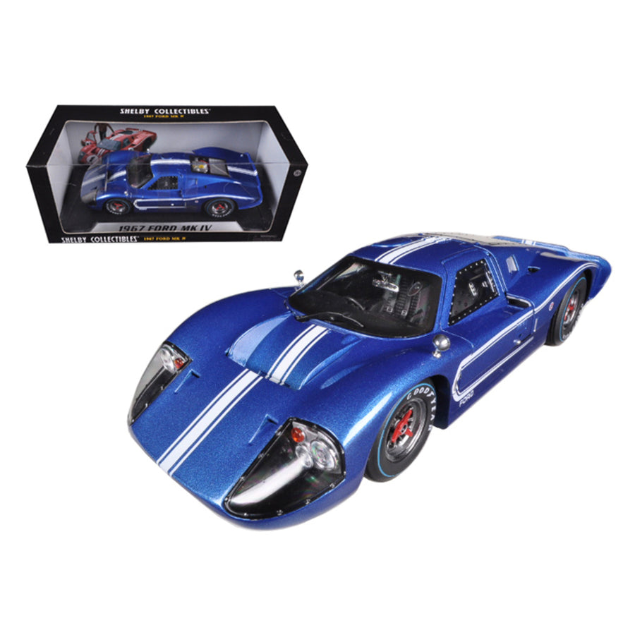 1967 Ford Gt Mk Iv Blue 1/18 Diecast Car Model By Shelby Collectibles Sc421