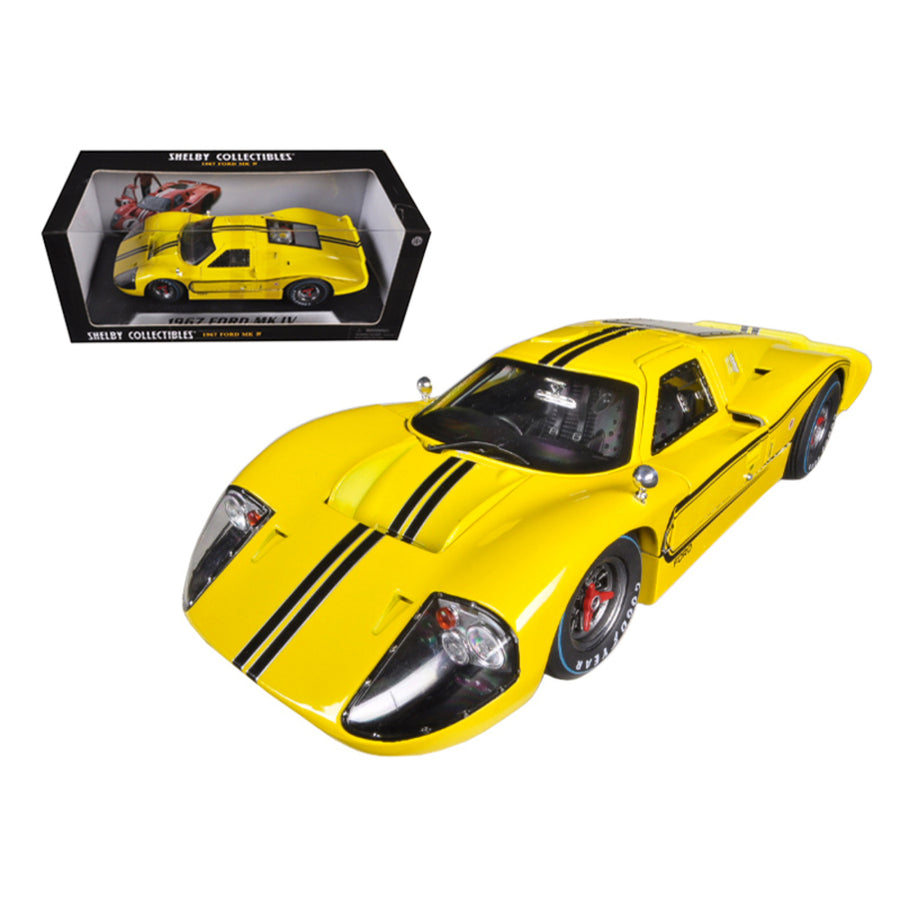 1967 Ford Gt Mk Iv Yellow 1/18 Diecast Car Model By Shelby Collectibles Sc422
