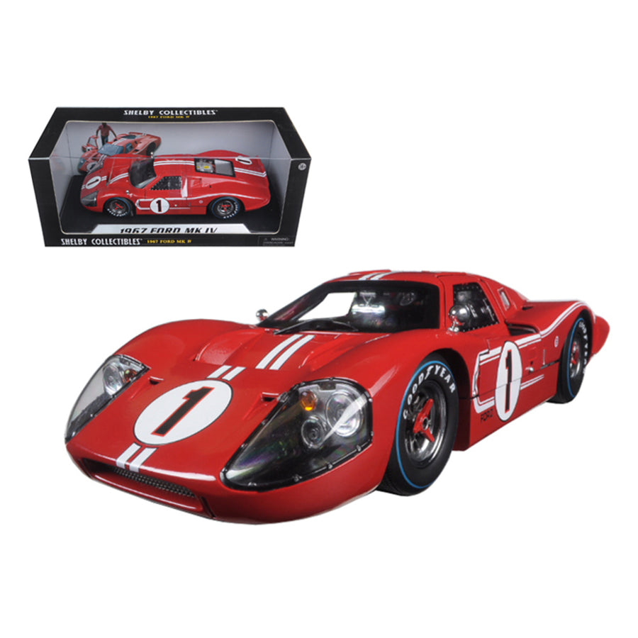 1967 Ford Gt Mk Iv #1 Red 1/18 Diecast Model Car By Shelby Collectibles Sc423