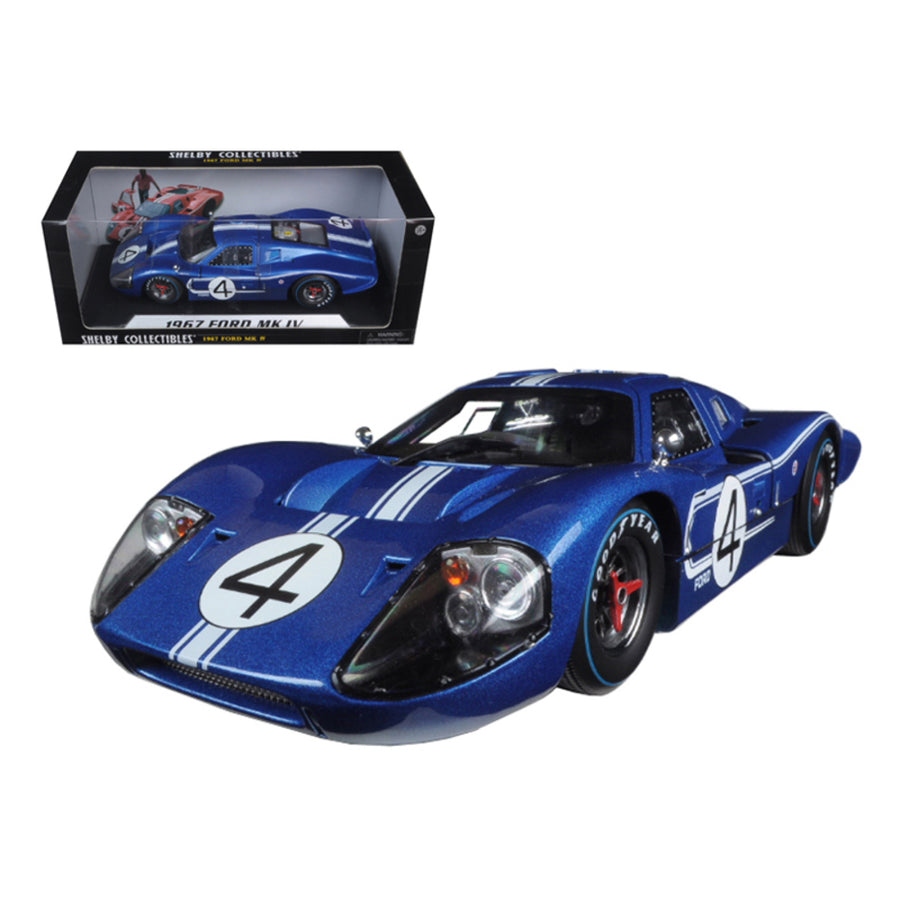 1967 Ford Gt Mk Iv #4 Blue Le Mans 24 Hours L.ruby / D.hulme 1/18 Diecast Model Car By Shelby Collectibles Sc426