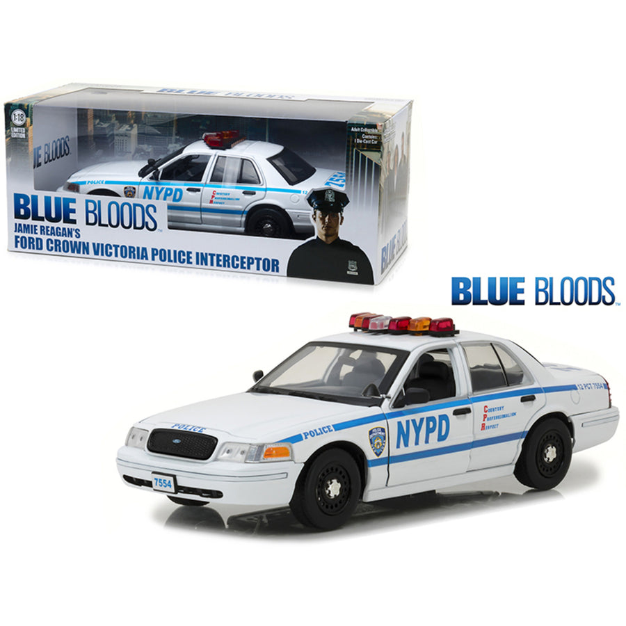 Jamie Reagans 2001 Ford Crown Victoria Police Interceptor Nypd From Blue Bloods 2010 Tv Series 1/18 Diecast Car Model By Greenlight 13513