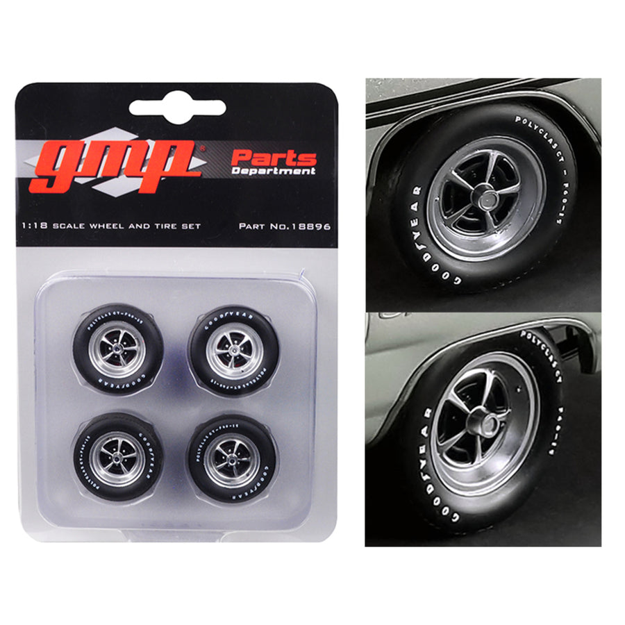 Magnum Wheels And Tires Set Of 4 Pieces From 1970 Plymouth Gtx 1/18 By Gmp 18896