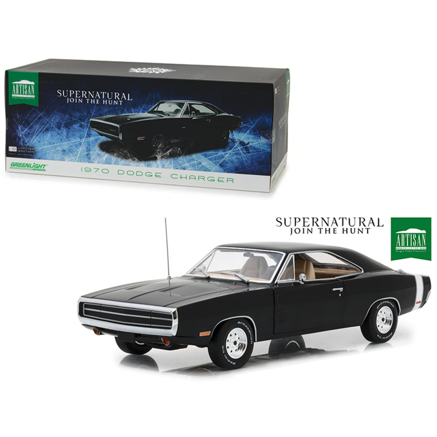 1970 Dodge Charger Black Supernatural (2005) Tv Series 1/18 Diecast Model Car  By Greenlight 19046