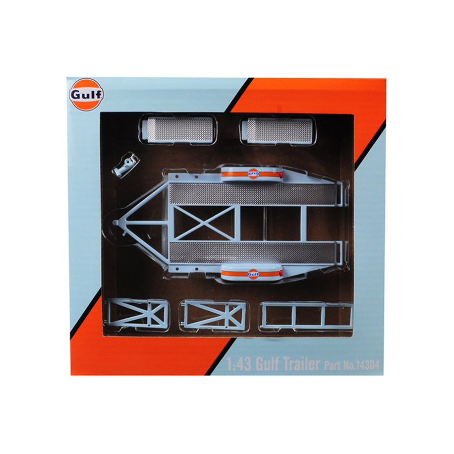 Tandem Car Trailer With Tire Rack Gulf Oil For 1/43 Scale Model Cars By Gmp 14304