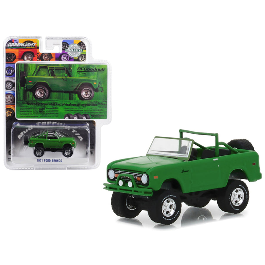 1971 Ford Bronco Take Control Green Bfgoodrich Vintage Ad Cars Hobby Exclusive 1/64 Diecast Model Car By Greenlight 29942