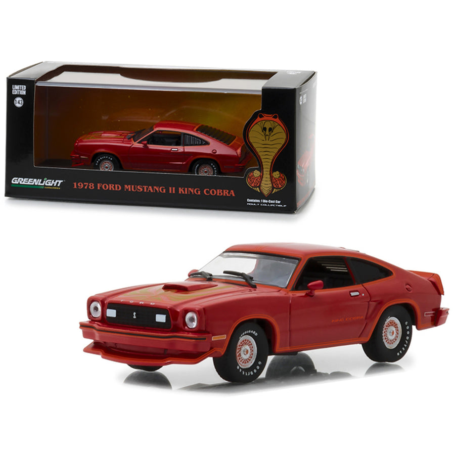 1978 Ford Mustang Cobra Ii Red 1/43 Diecast Model Car By Greenlight 86321