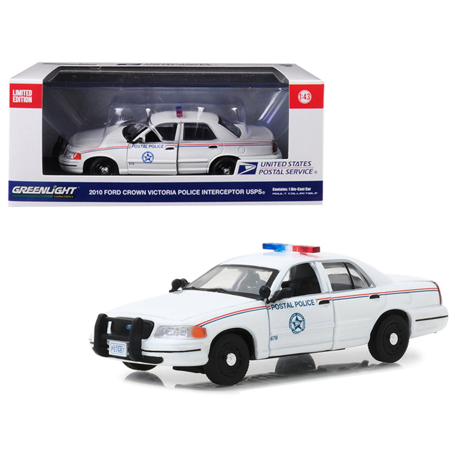 2010 Ford Crown Victoria Postal Police United States Postal Service (usps) White 1/43 Diecast Model Car By Greenlight 86523