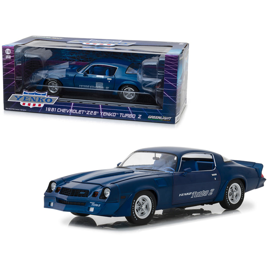 1981 Chevrolet Z28 Yenko Turbo Z Blue 1/18 Diecast Model Car By Greenlight 13520