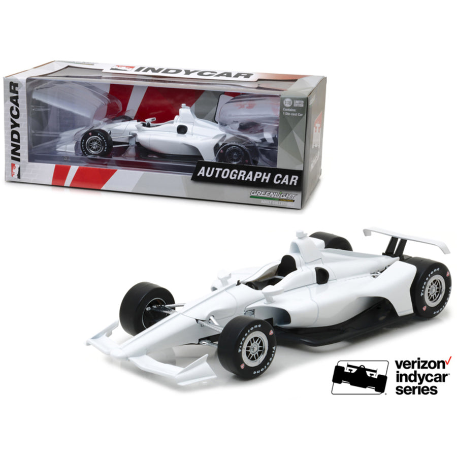 2018 Dallara White Autograph Indy Car Verizon Indycar Series 1/18 Diecast Model Car By Greenlight 11034