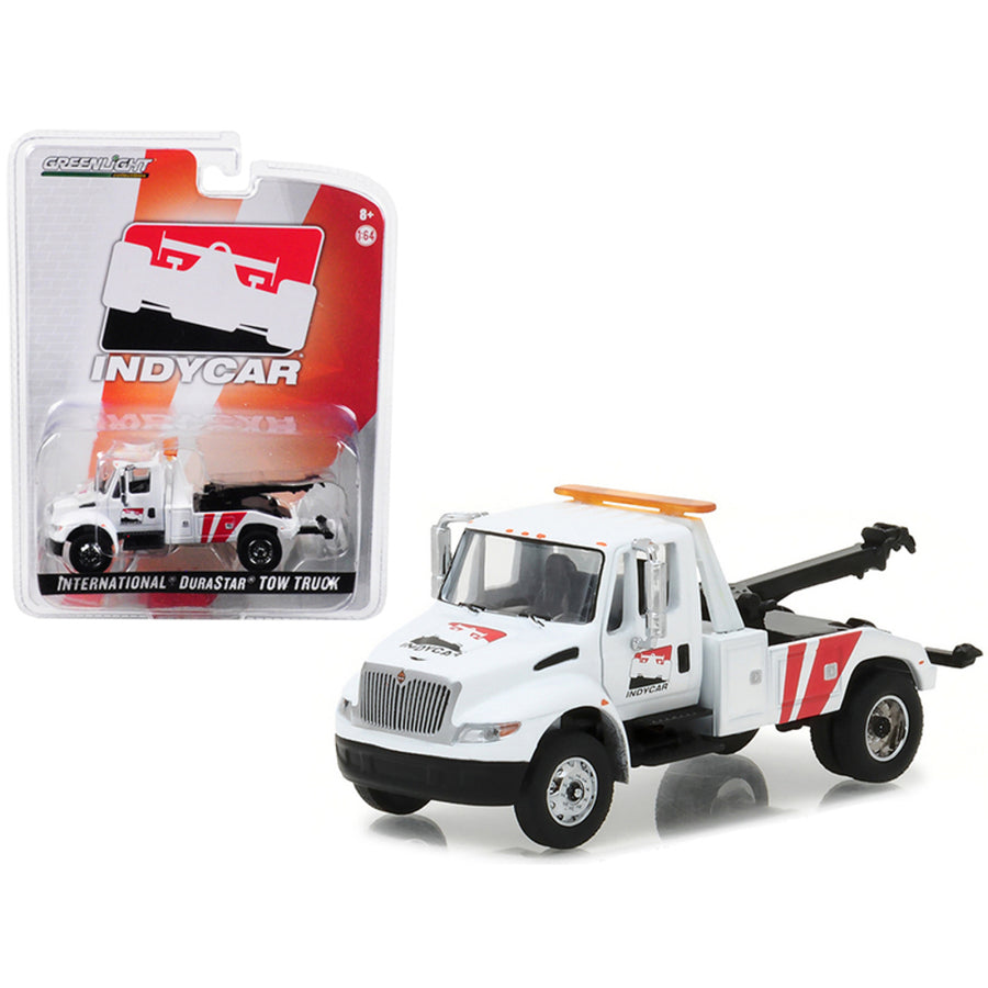 International Durastar 4400 Indycar Series Tow Truck White 1/64 Diecast Model By Greenlight 29952