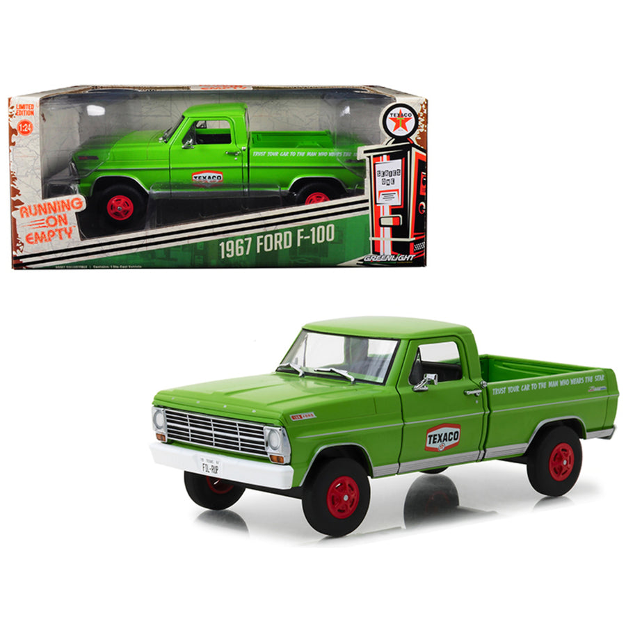 1967 Ford F-100 Pickup Truck Texaco Motor Oil Green Running On Empty Series 1/24 Diecast Model Car By Greenlight 85012