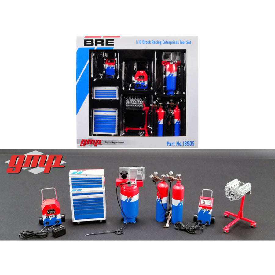 6 Piece Garage Shop Tools Set #1 Brock Racing Enterprises (bre) 1/18 Diecast Replica By Gmp 18905