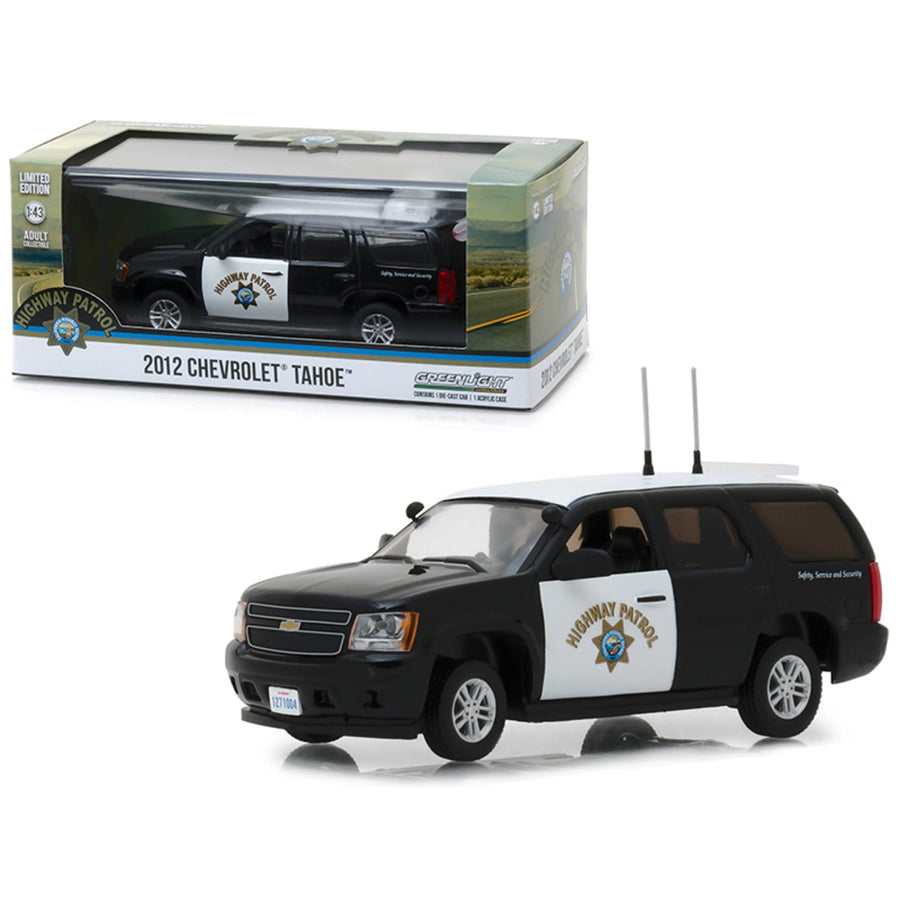 2012 Chevrolet Tahoe California Highway Patrol Black And White 1/43 Diecast Model Car By Greenlight 86098