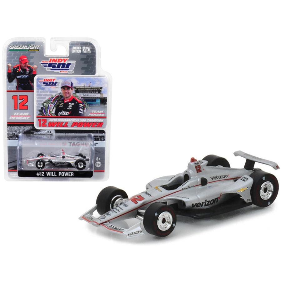 2018 Indycar #12 Will Power Team Penske Verizon Indianapolis 500 Champion 1/64 Diecast Model Car By Greenlight 10825