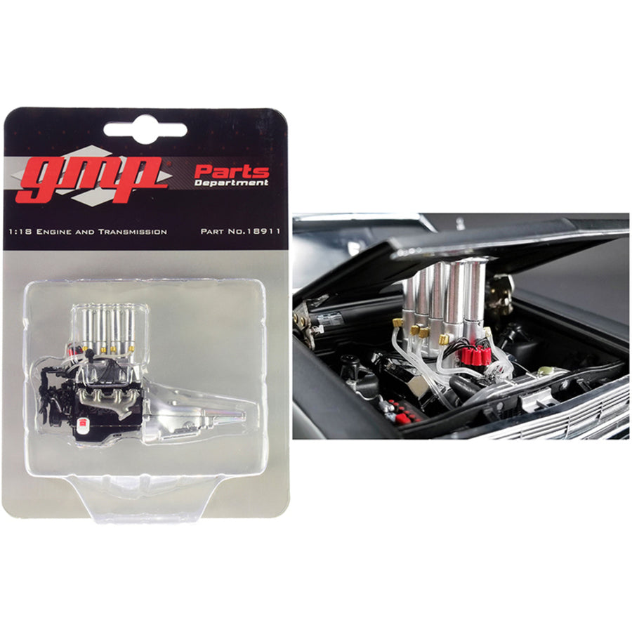 Injected 427 Engine And Transmission Replica From Pork Chops 1966 Ford Fairlane 1/18 Model By Gmp 18911