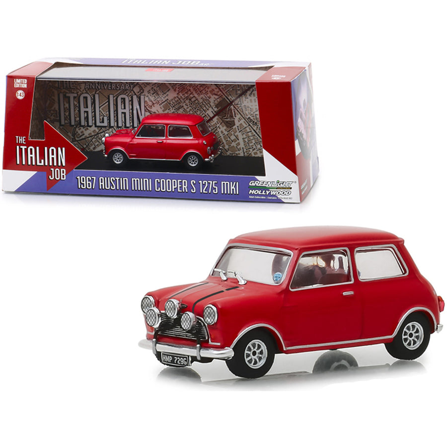 1967 Austin Mini Cooper S 1275 Mki Red The Italian Job (1969) Movie 1/43 Diecast Model Car By Greenlight 86550