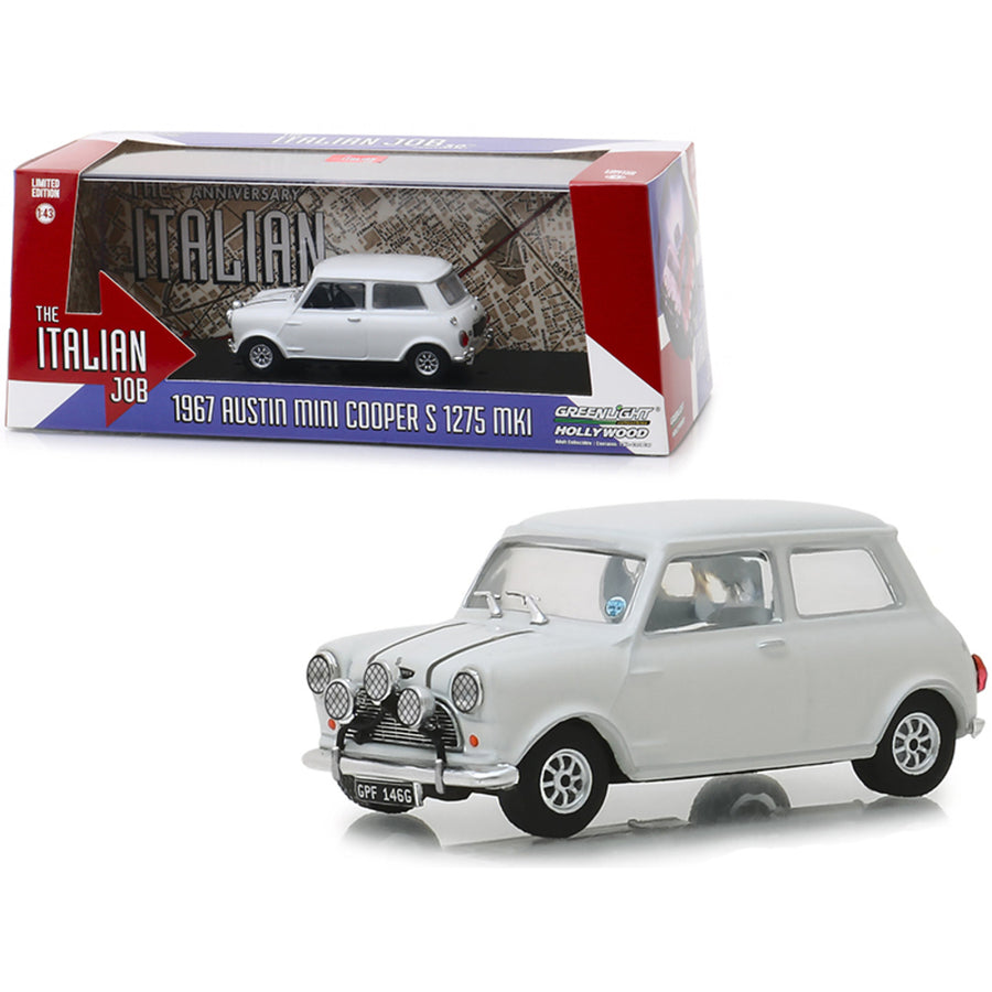 1967 Austin Mini Cooper S 1275 Mki White The Italian Job (1969) Movie 1/43 Diecast Model Car By Greenlight 86551