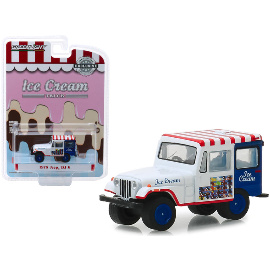 1975 Jeep Dj-5 Ice Cream Truck Hobby Exclusive 1/64 Diecast Model Car By Greenlight 30005