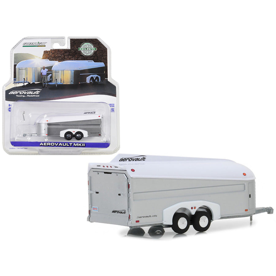 Aerovault Mkii Trailer Silver With White Top Hobby Exclusive 1/64 Diecast Model By Greenlight 30008