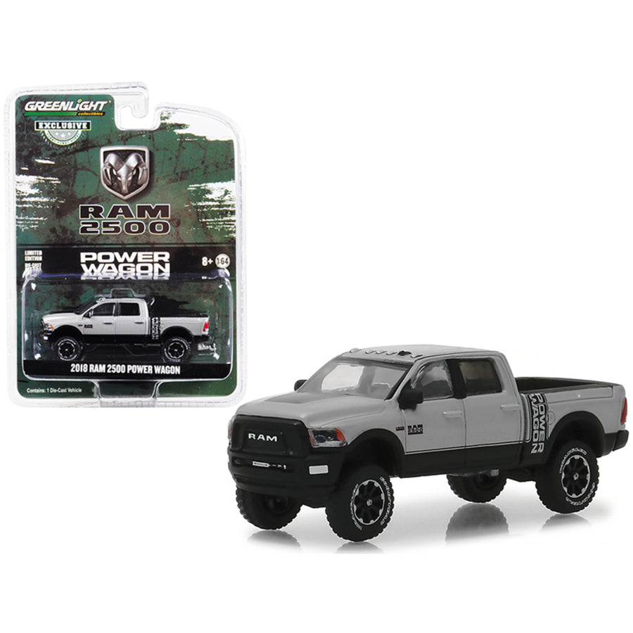 2018 Dodge Ram 2500 Power Wagon Pickup Truck Metallic Silver Hobby Exclusive 1/64 Diecast Model Car By Greenlight 30014