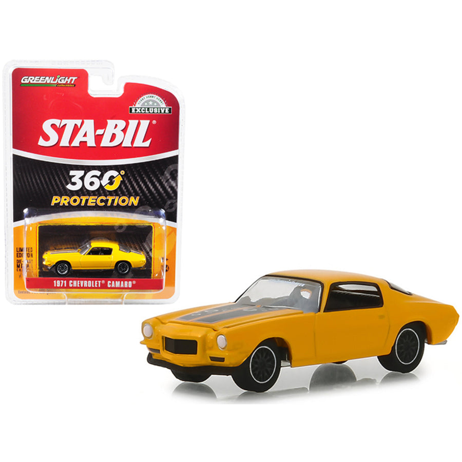 1971 Chevrolet Camaro Metallic Yellow Sta-bil Protection Hobby Exclusive 1/64 Diecast Model Car By Greenlight 30025