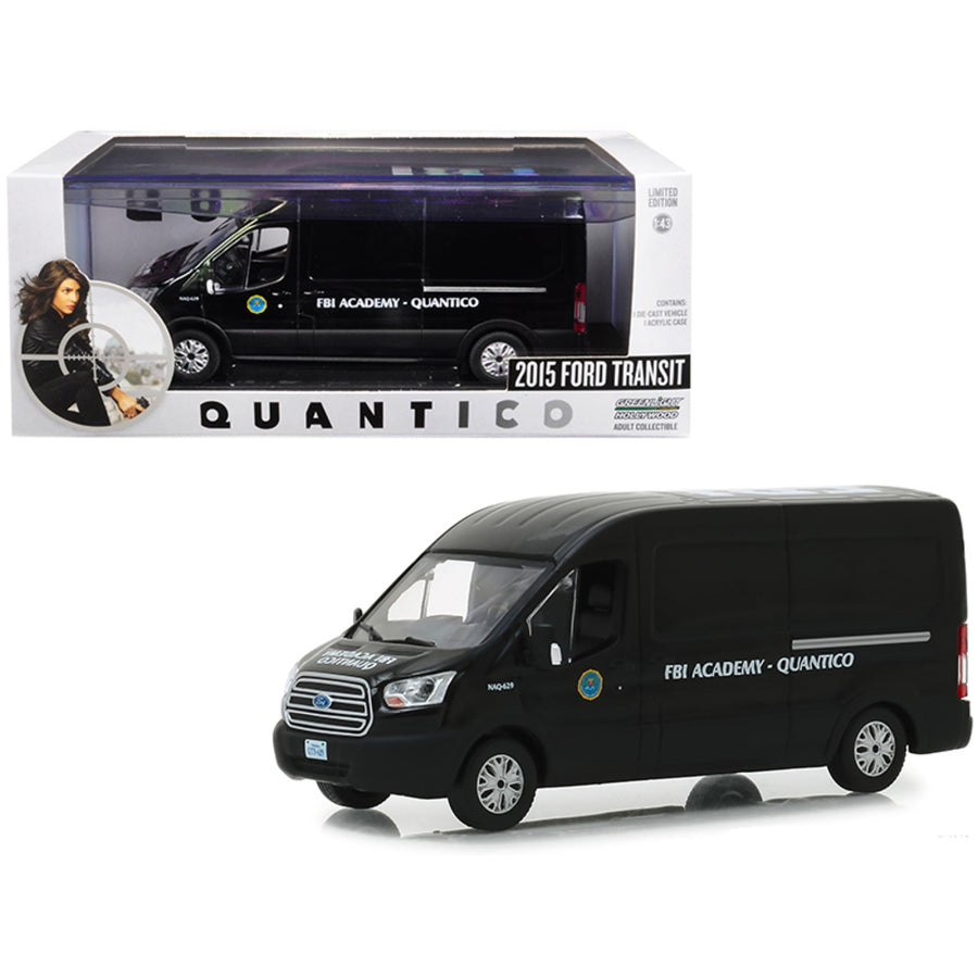 2015 Ford Transit Van Black Fbi Academy Quantico Quantico (2015-2018) Tv Series 1/43 Diecast Model Car By Greenlight 86157