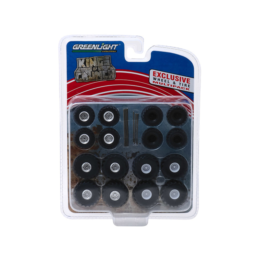 Monster Trucks Wheel And Tire Multipack Kings Of Crunch Set Of 24 Pieces 1/64 By Greenlight 13169