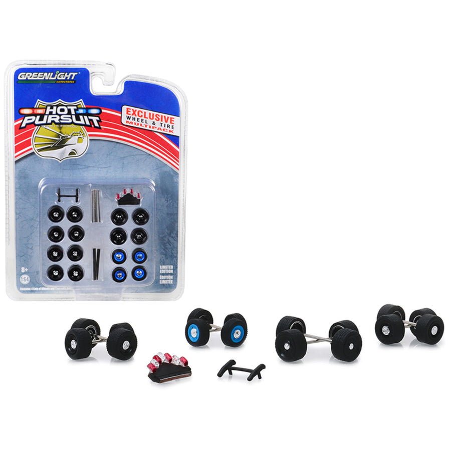 Hot Pursuit Wheel And Tire Multipack Set Of 26 Pieces 1/64 By Greenlight 13171