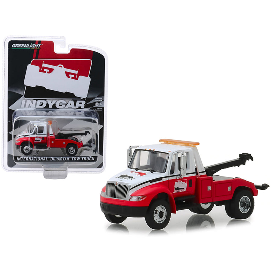 International Durastar Tow Truck White And Red Indycar Series Hobby Exclusive 1/64 Diecast Model By Greenlight 30032