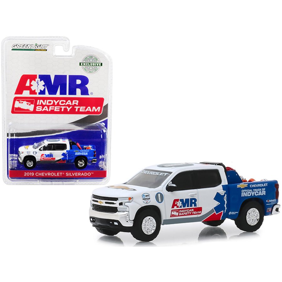 2019 Chevrolet Silverado Pickup Truck Amr Indycar Safety Team With Safety Equipment In Truck Bed 1/64 Diecast Model Car By Greenlight 30036