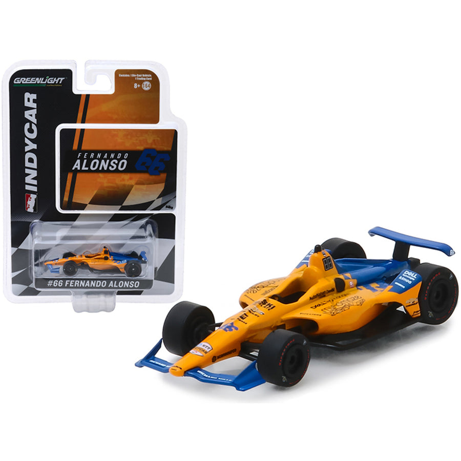 Dallara Indy Car #66 Fernando Alonso Dell Technologies Mindmaze Mclaren Racing 1/64 Diecast Model Car By Greenlight 10845