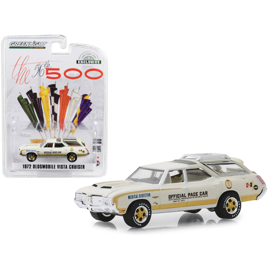 1972 Oldsmobile Vista Cruiser Cream Medical Director 56th Annual Indianapolis 500 Mile Race Official Pace Car Hobby Exclusive 1/64 Diecast Model Car By Greenlight 30050