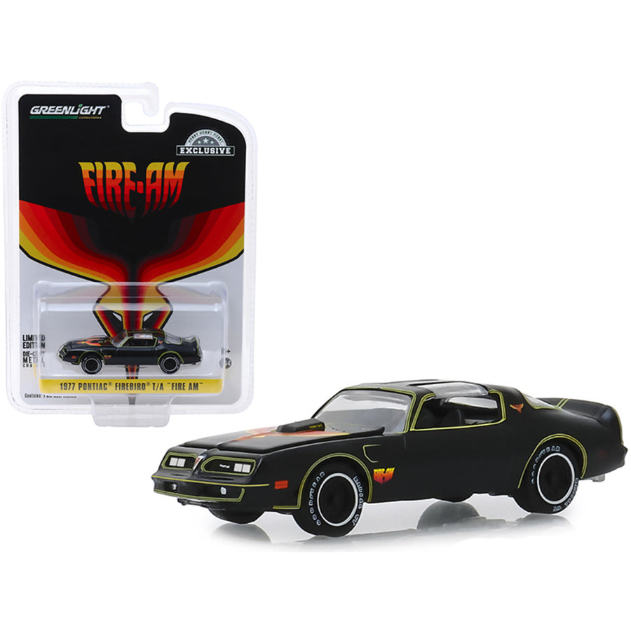 1977 Pontiac Firebird Trans Am Fire Am Black With Hood Bird By Very Special Equipment (vse) Hobby Exclusive 1/64 Diecast Model Car By Greenlight 30059