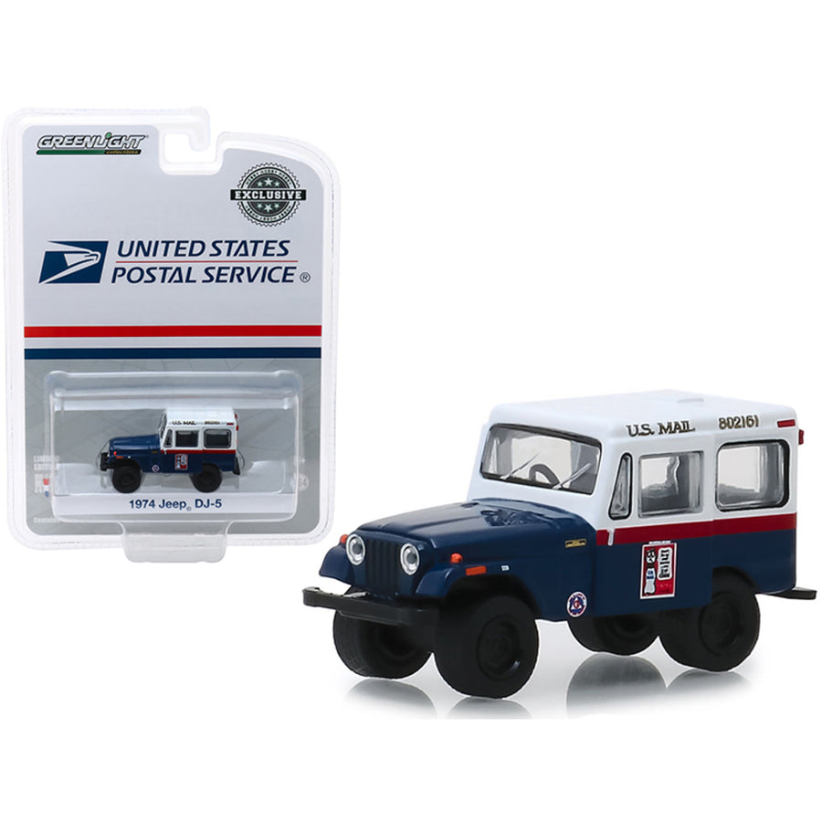 1974 Jeep Dj-5 U.s. Mail Civil Defense Hobby Exclusive 1/64 Diecast Model Car By Greenlight 30070