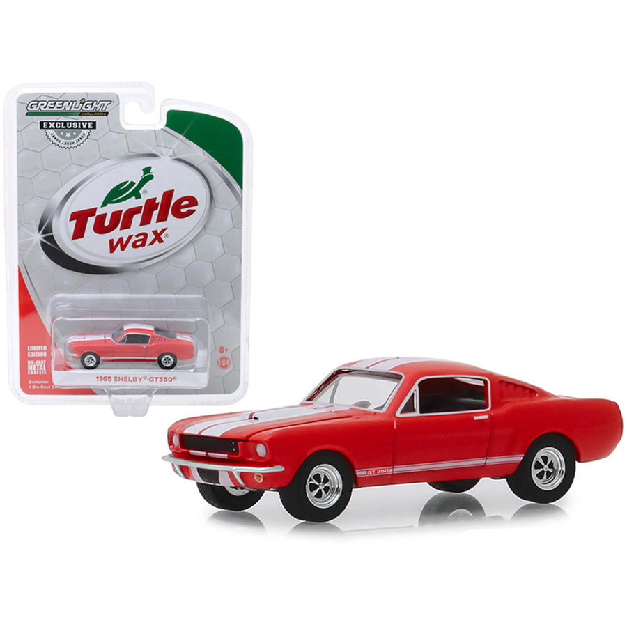1965 Shelby Gt350 Orange With White Stripes Turtle Wax Ad Cars Wax Before You Ride Hobby Exclusive 1/64 Diecast Model Car By Greenlight 30072