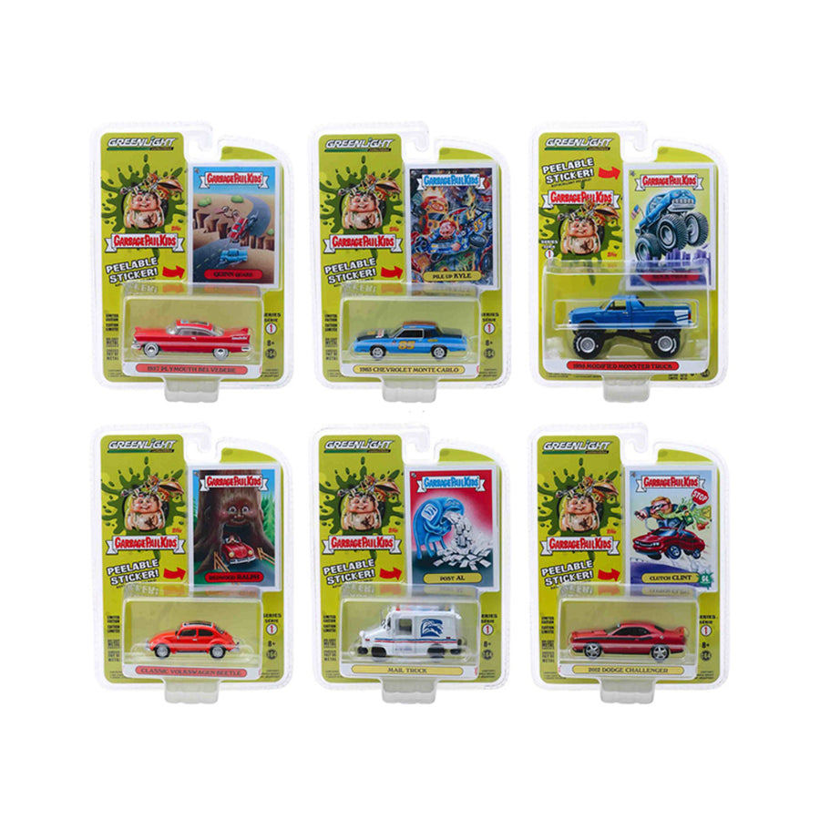 Garbage Pail Kids Series 1, 6 Piece Set 1/64 Diecast Model Cars By Greenlight 54010set