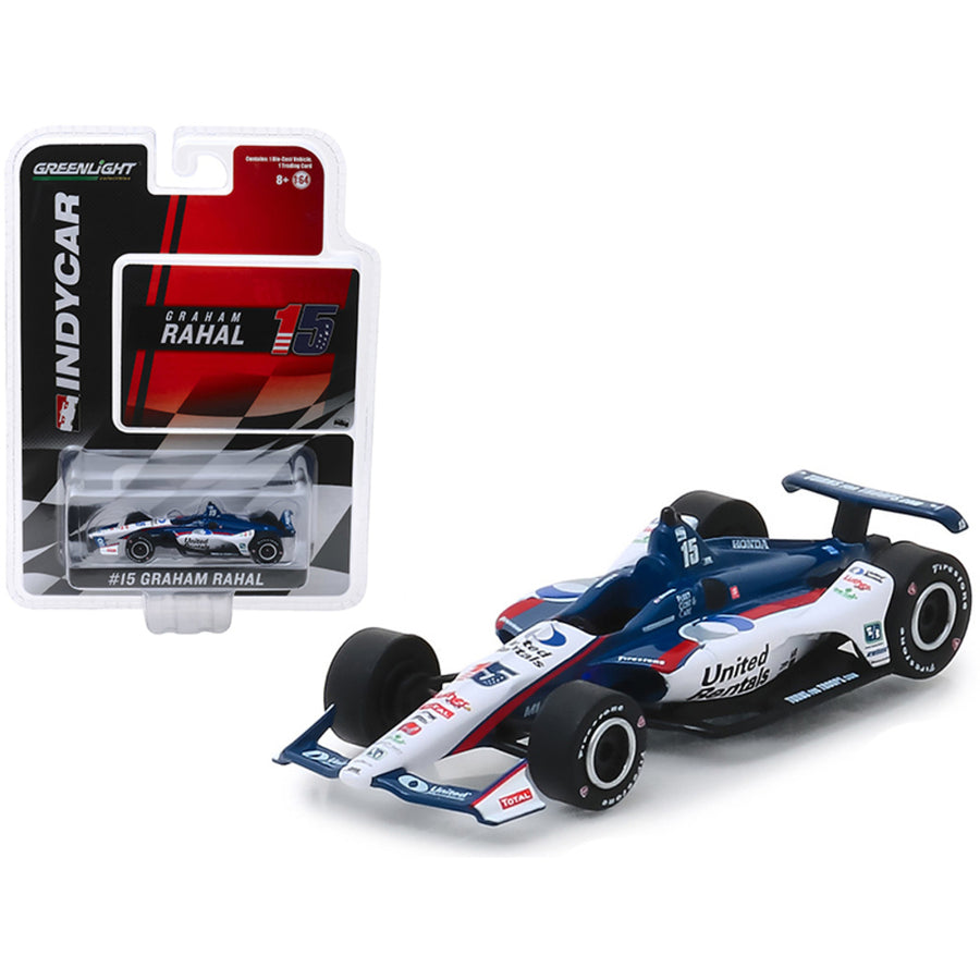 Honda Dallara Indy Car #15 Graham Rahal United Rentals Rahal Letterman Lanigan Racing 1/64 Diecast Model Car By Greenlight 10850