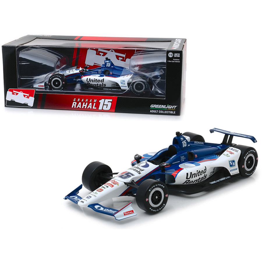 Honda Dallara Indy Car #15 Graham Rahal United Rentals Rahal Letterman Lanigan Racing 1/18 Diecast Model Car By Greenlight 11066