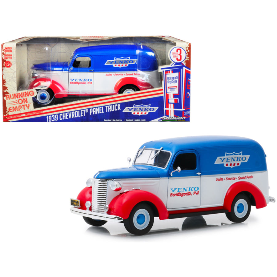 1939 Chevrolet Panel Truck Yenko Sales And Service Running On Empty Series 3 1/24 Diecast Model Car By Greenlight 85041